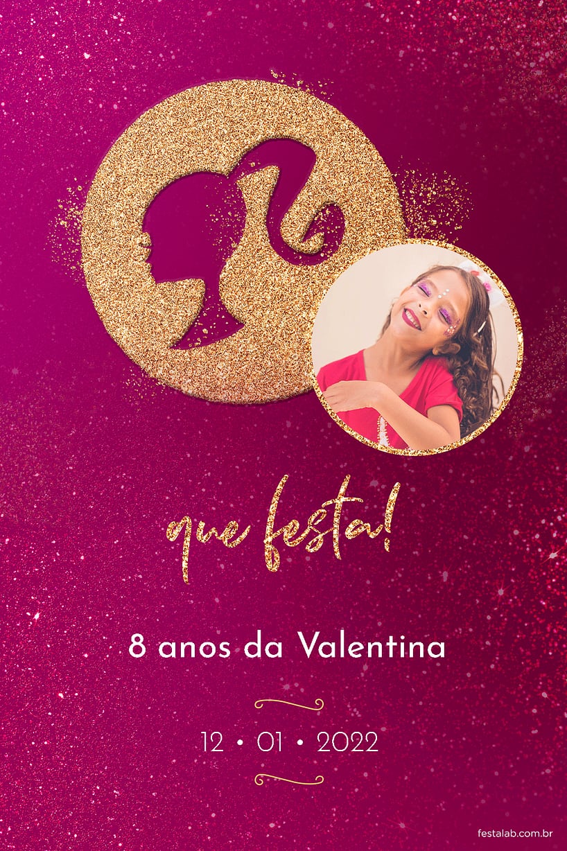 Convite para Festa da Barbie