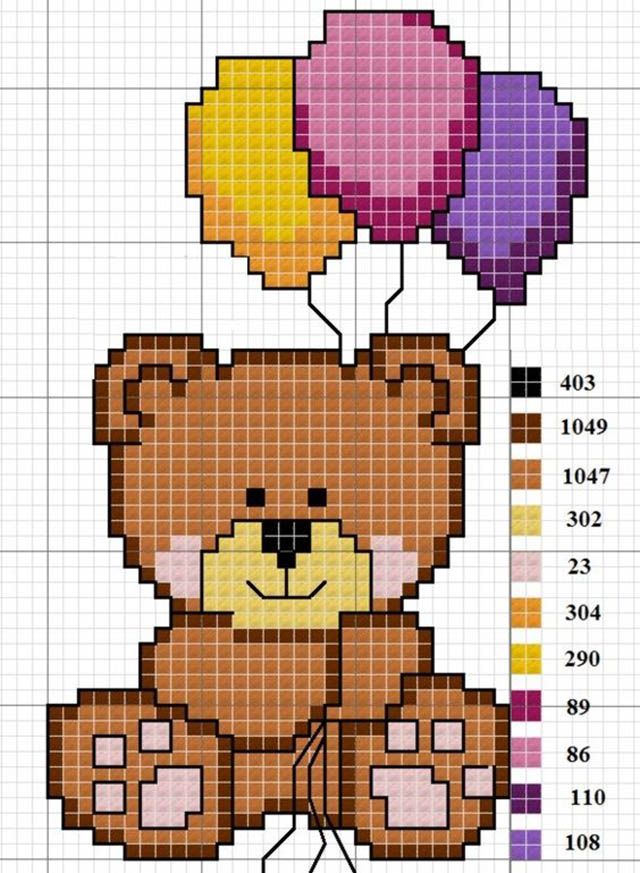 Ponto Cruz Para Bebes Graficos
