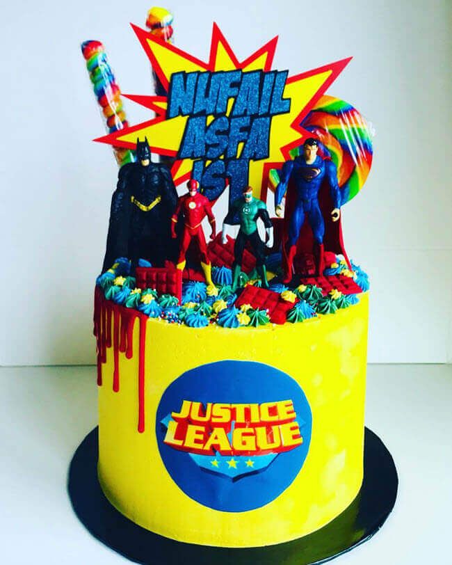 Justice League Decorated Cake