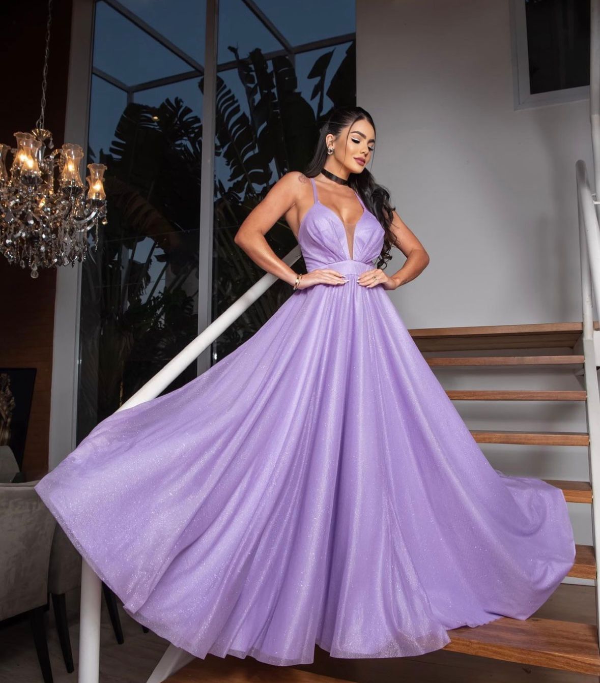 Look com Vestido Lilas