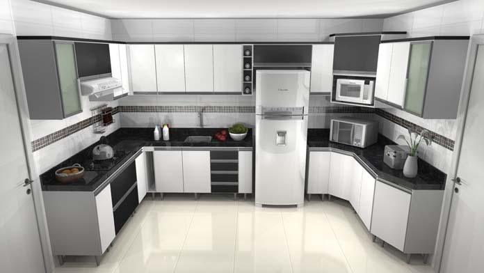 Decoração de Cozinha Preta E Branca