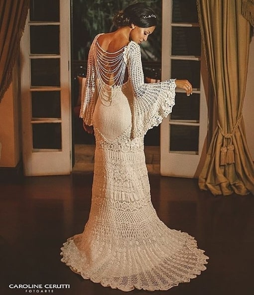 Vestido De Noiva Em Crochê