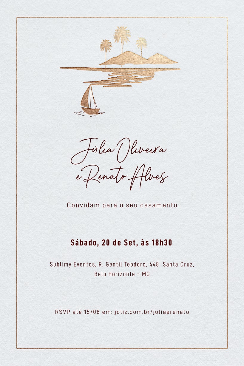 Convite de Casamento na Praia