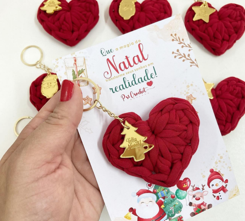 Chaveiro de Crochê de Natal