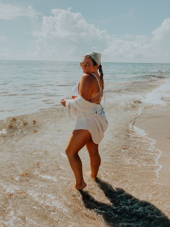 pose para foto na praia