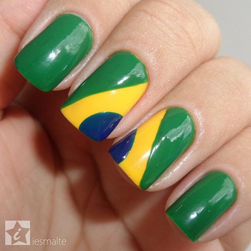 Unha Decorada Bandeira Brasil