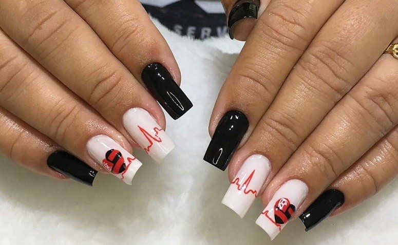 Unha Decorada Flamengo