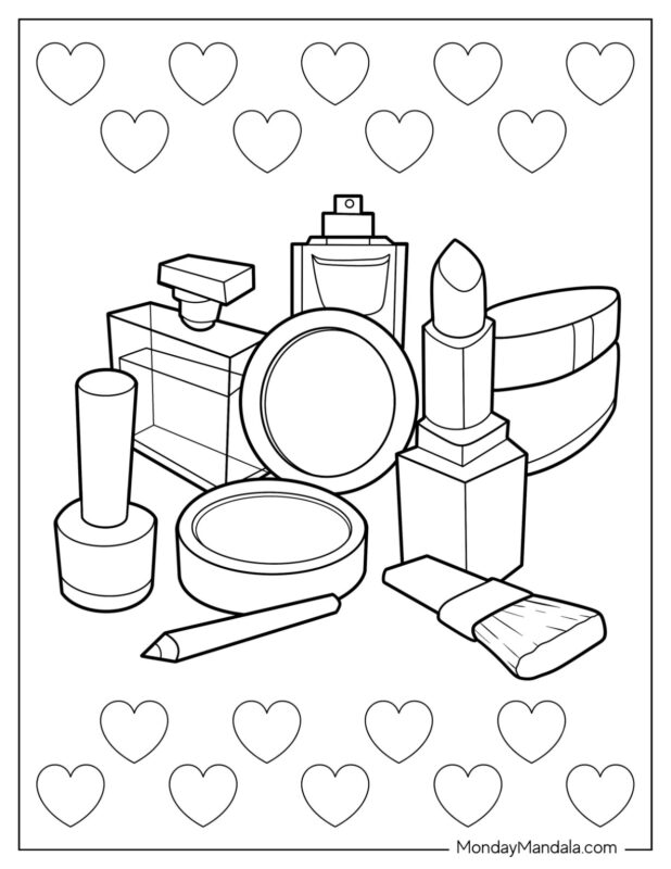 makeup coloring pages