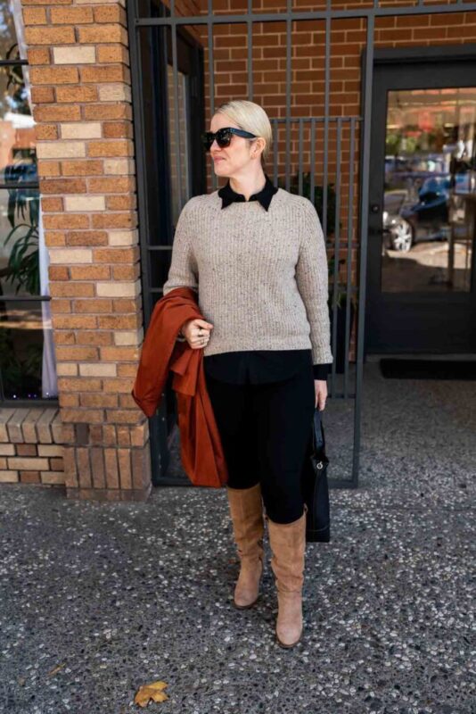look-bota-marrom-feminino