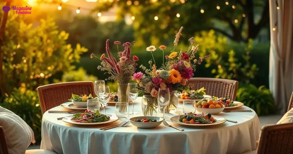 Como criar um ambiente de jantar ao ar livre