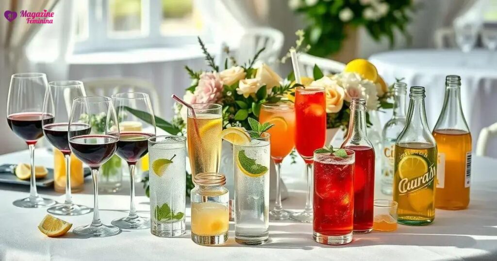 Quais tipos de bebidas incluir na festa de casamento