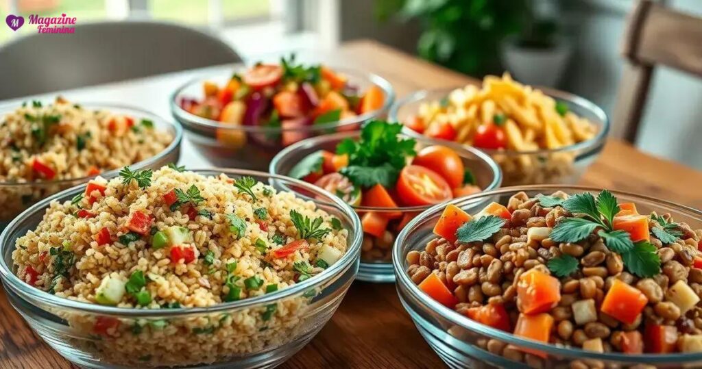 Receitas de saladas de grãos integrais