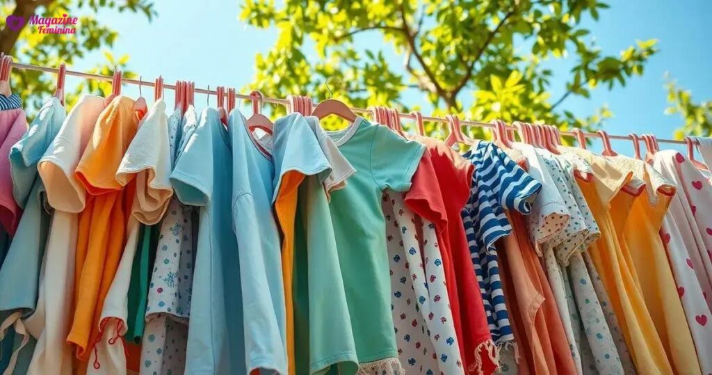 Varal de roupas infantis