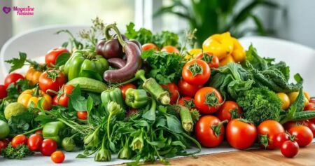 Dieta rica em vegetais frescos