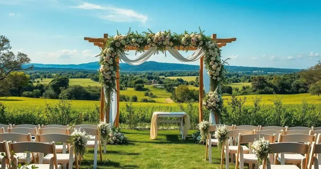 cerimonia de casamento no campo