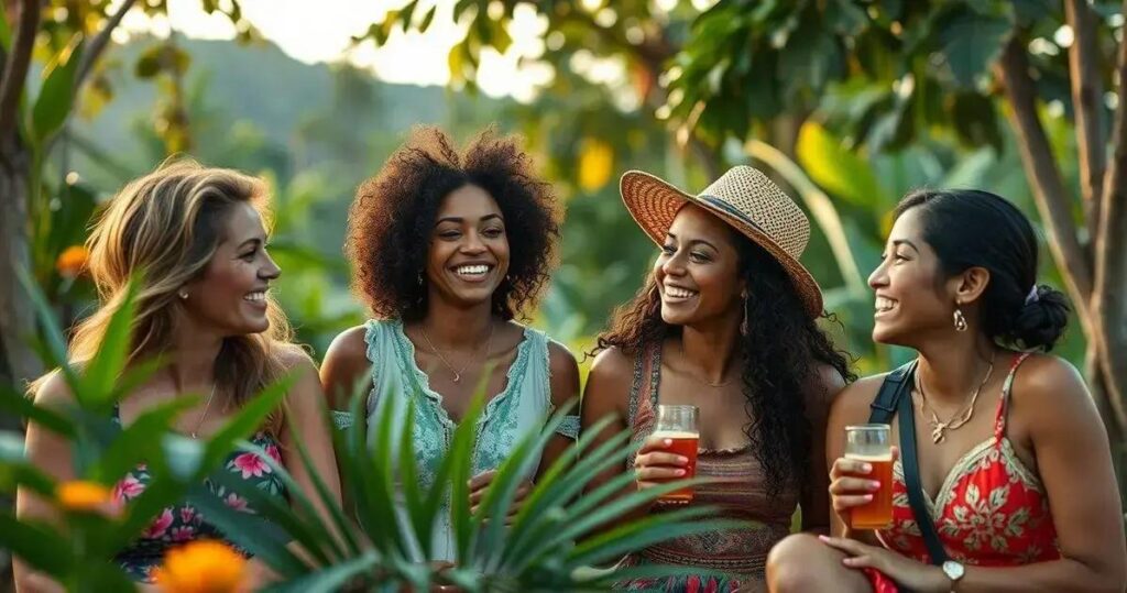viagem em grupo feminino