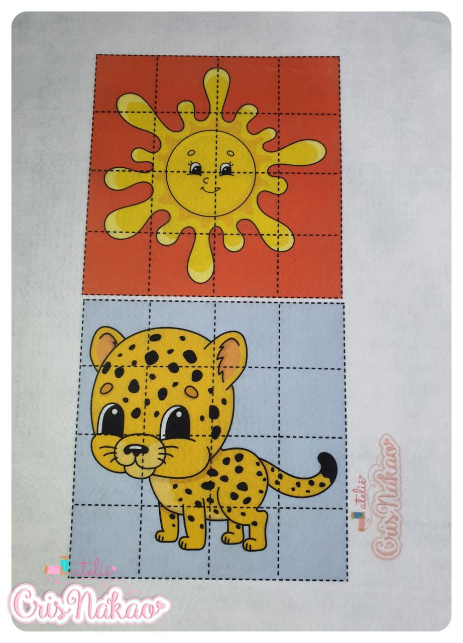 Feltro estampado - Quebra cabeça 1 ...