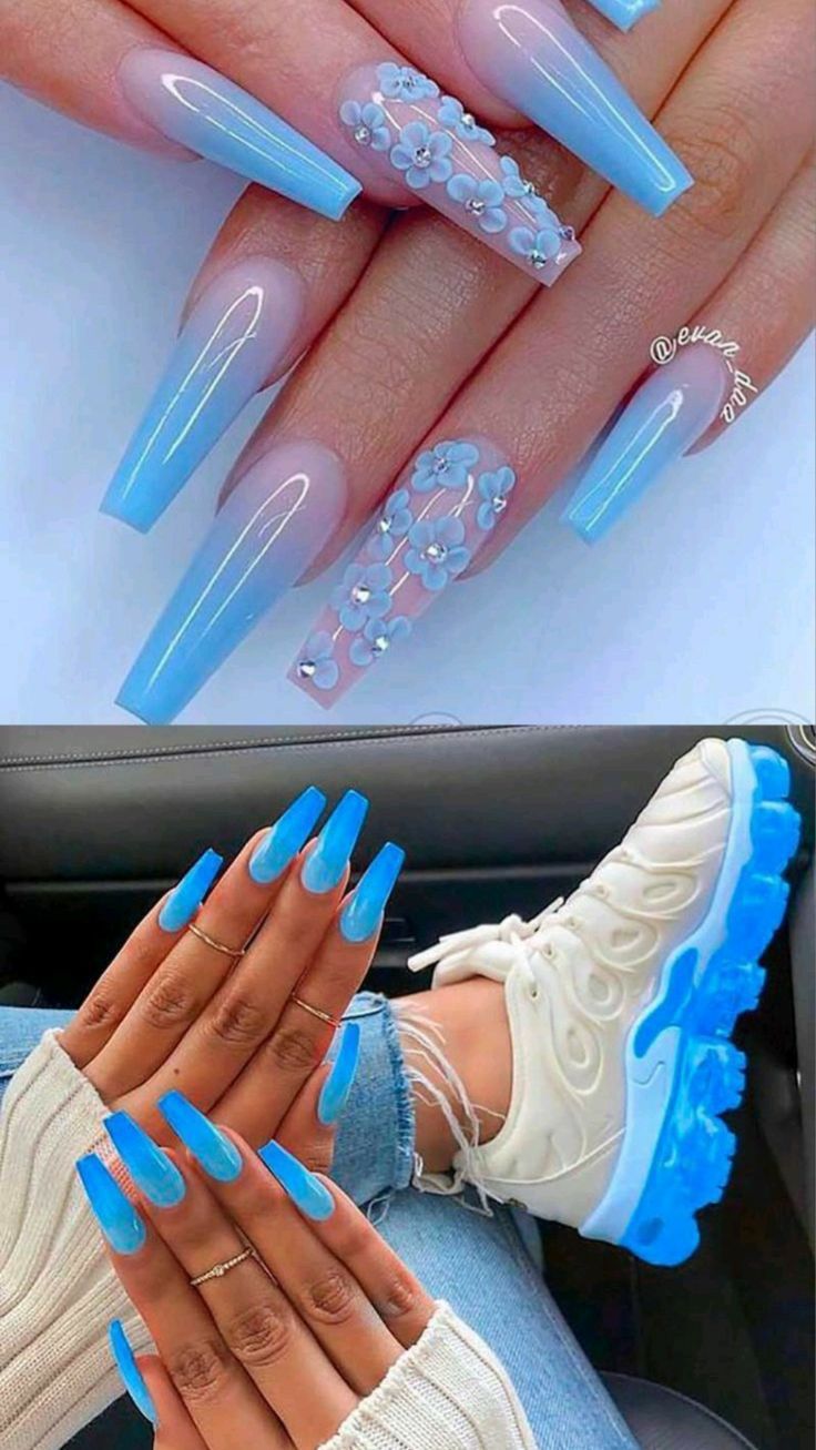 unhas azul turquesa / unhas decoradas