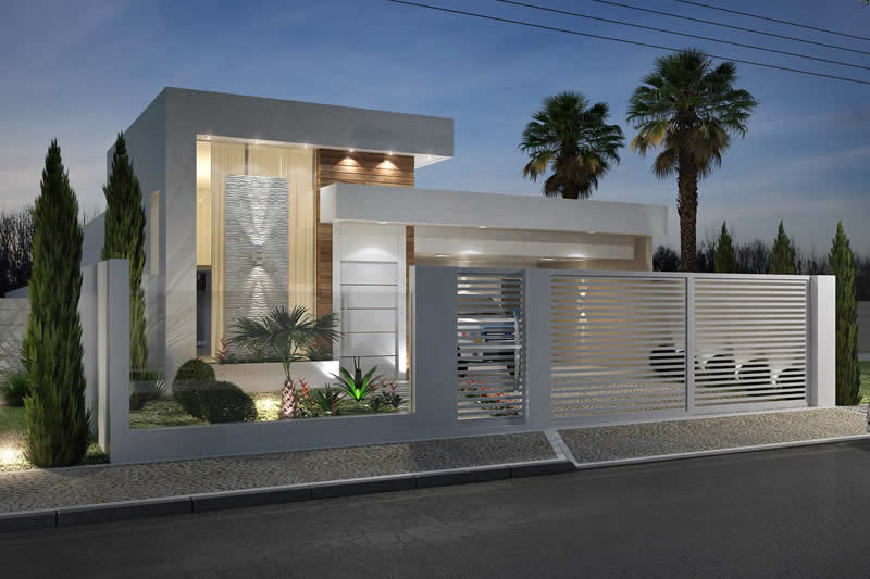 Planta de casa com muro de vidro ...