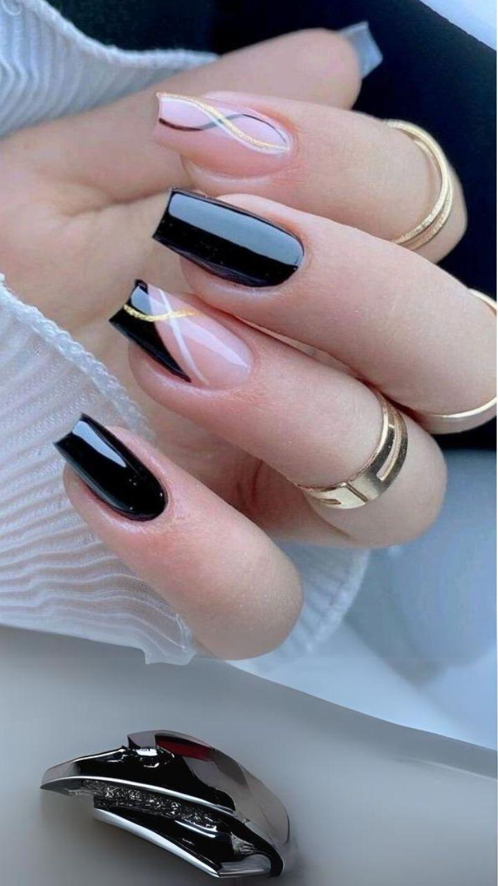 unhas decoradas pretas ...