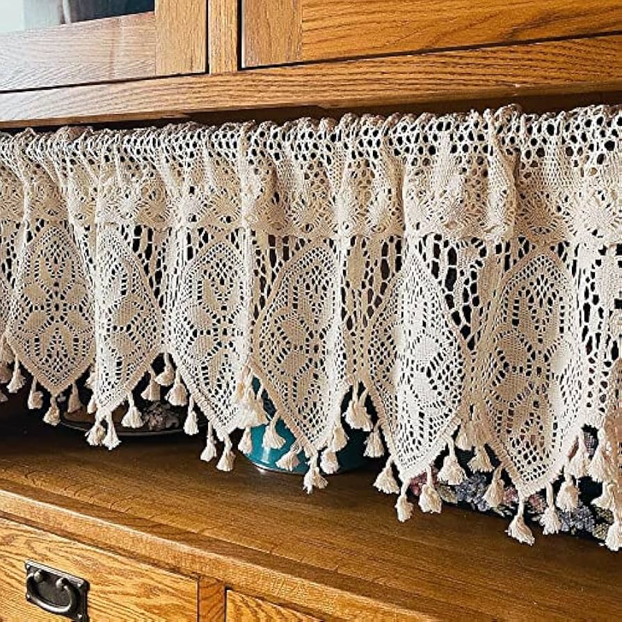 Retro Crochet Curtain Valance ...