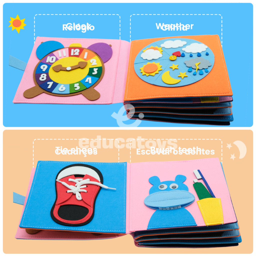 Livro Sensorial Montessori em Feltro ...