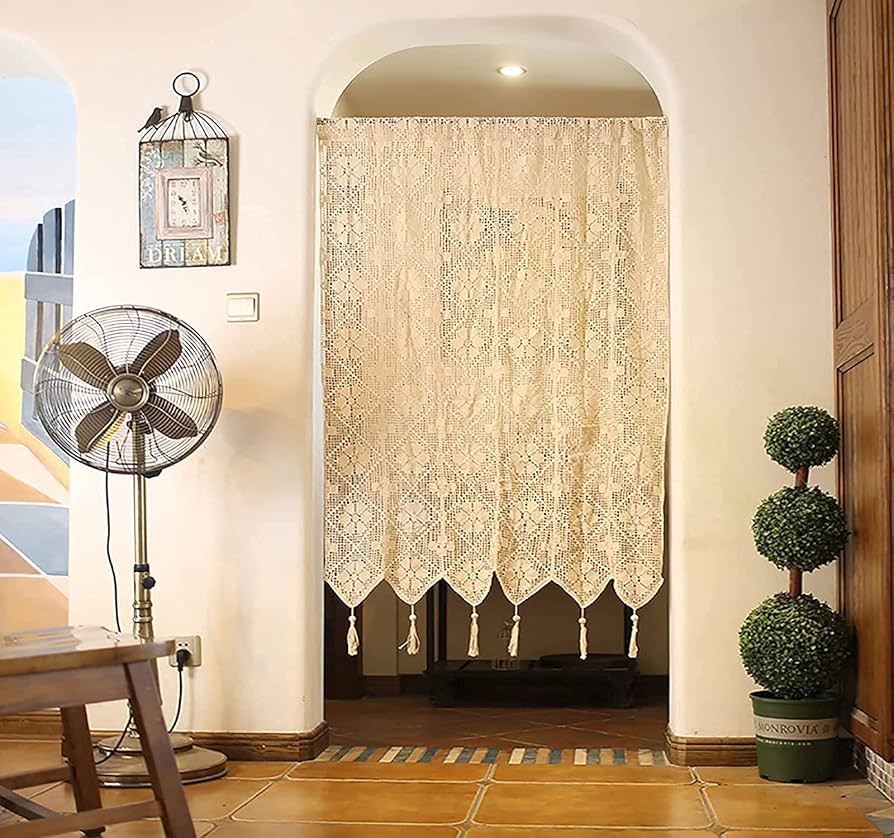 with Tassels Macrame Crochet Curtain ...
