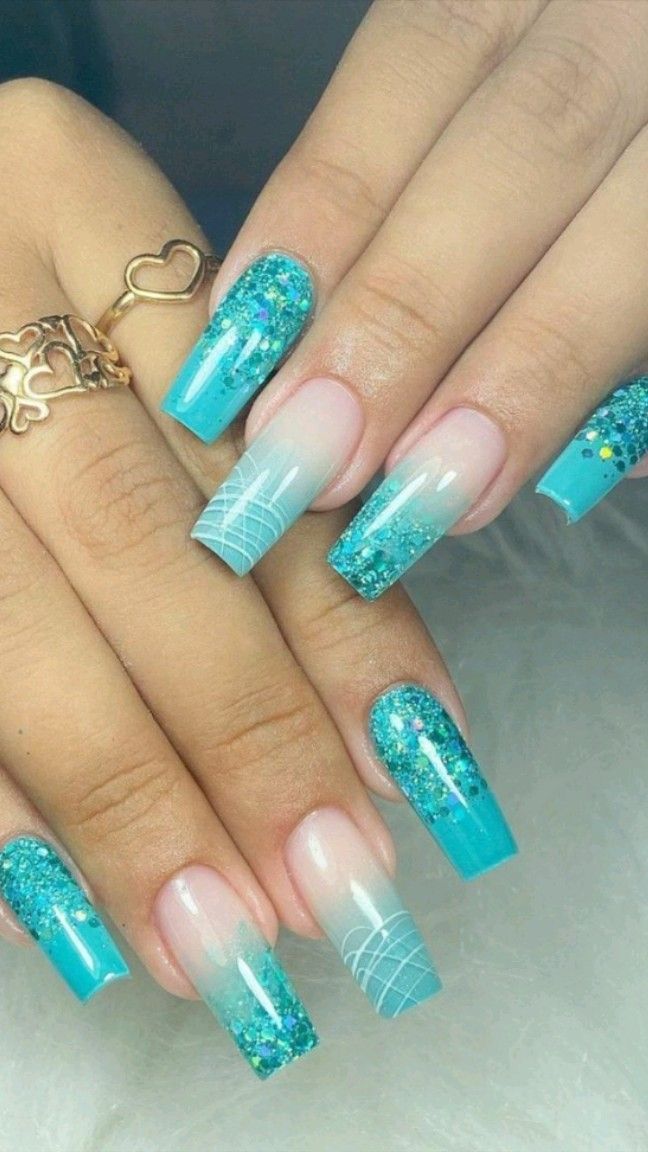 Sugestão unhas azul turquesa 😍😍😍 amei e ...