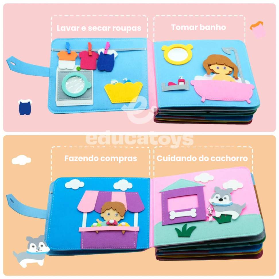 Livro Sensorial em Feltro para bebês ...