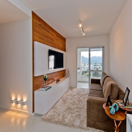 sala de estar com baixo custo ...