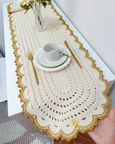 Caminho De Mesa Em Crochê Lovely/trilho ...