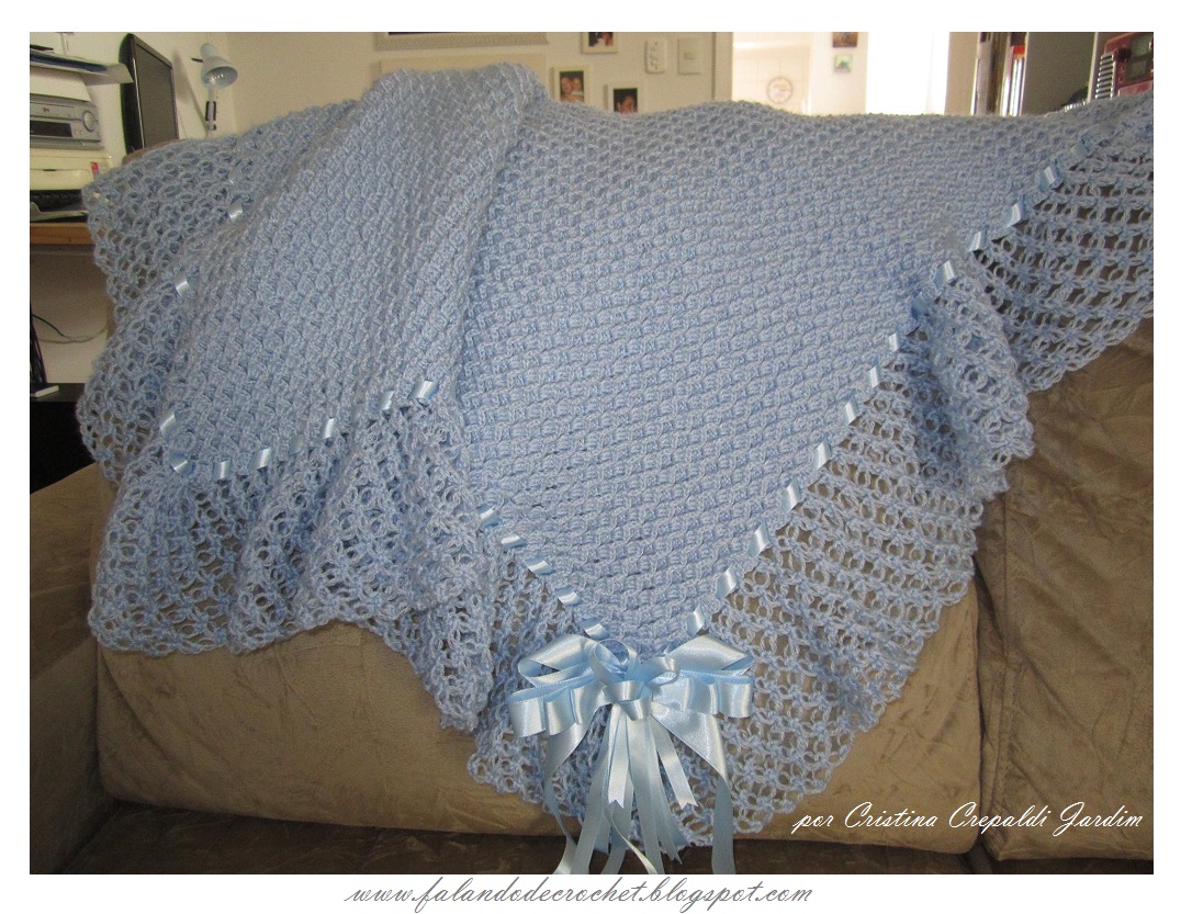MANTA DE CROCHE PARA BEBE TODA NO PONTO ...