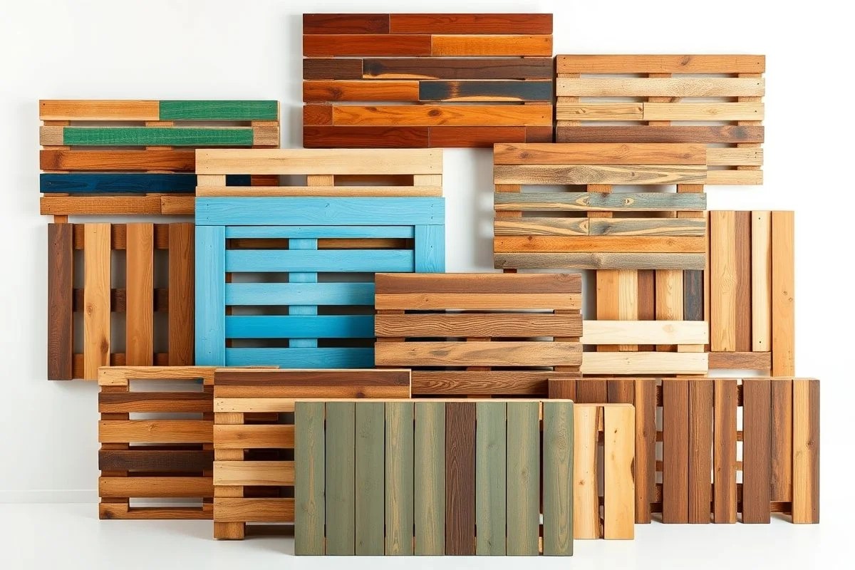 Vários modelos de cabeceira de pallet: pintada, envernizada, natural