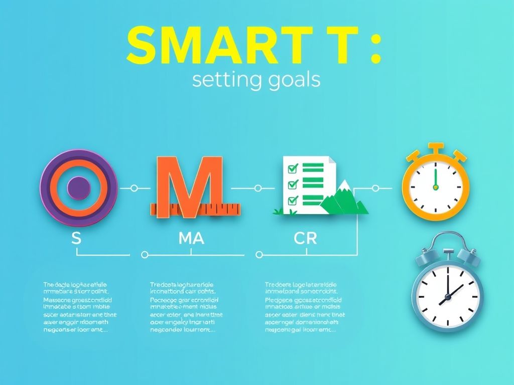 Infográfico explicativo da técnica SMART para definição de objetivos: Específico, Mensurável, Atingível, Relevante e com Prazo Definido.
