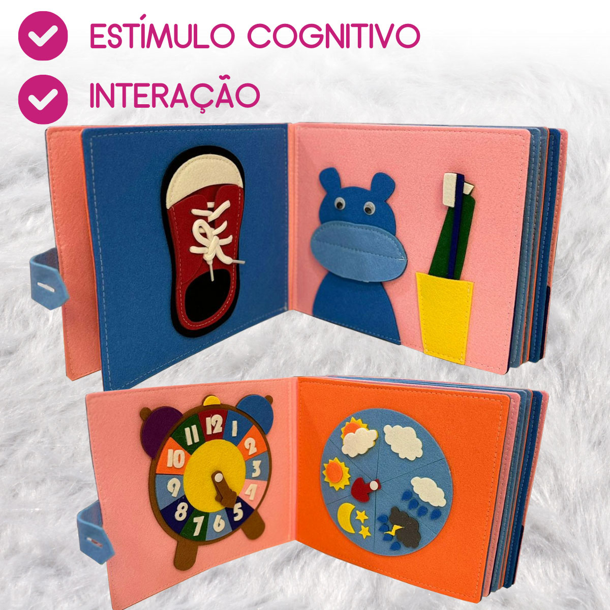 Livro Sensorial Infantil Feltro ...