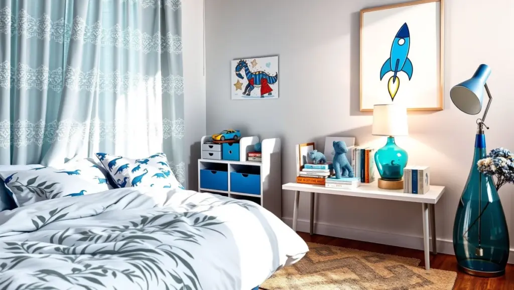 Acessórios Azuis: Dando Vida ao Quarto do Menino