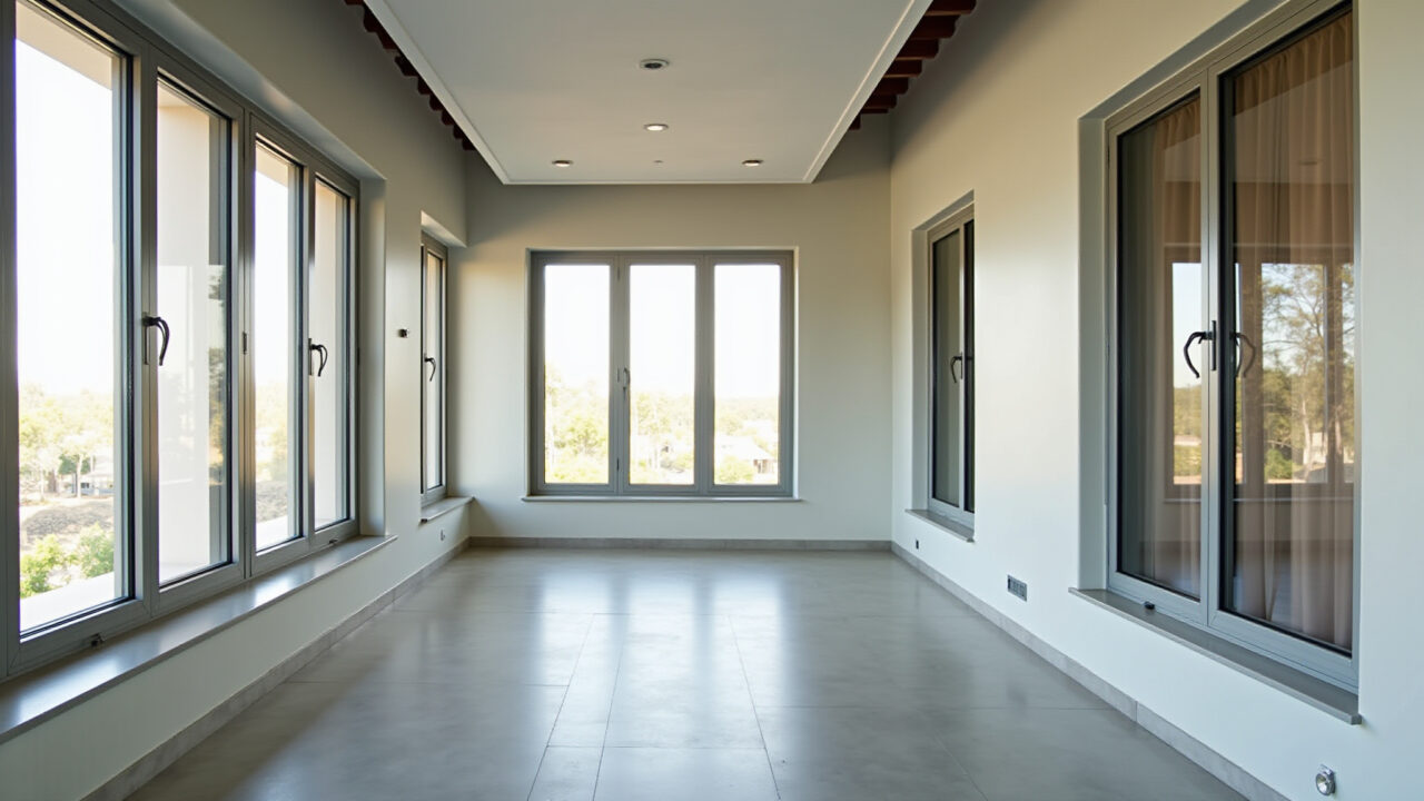 Janelas de alumínio com design minimalista em arquitetura brasileira.