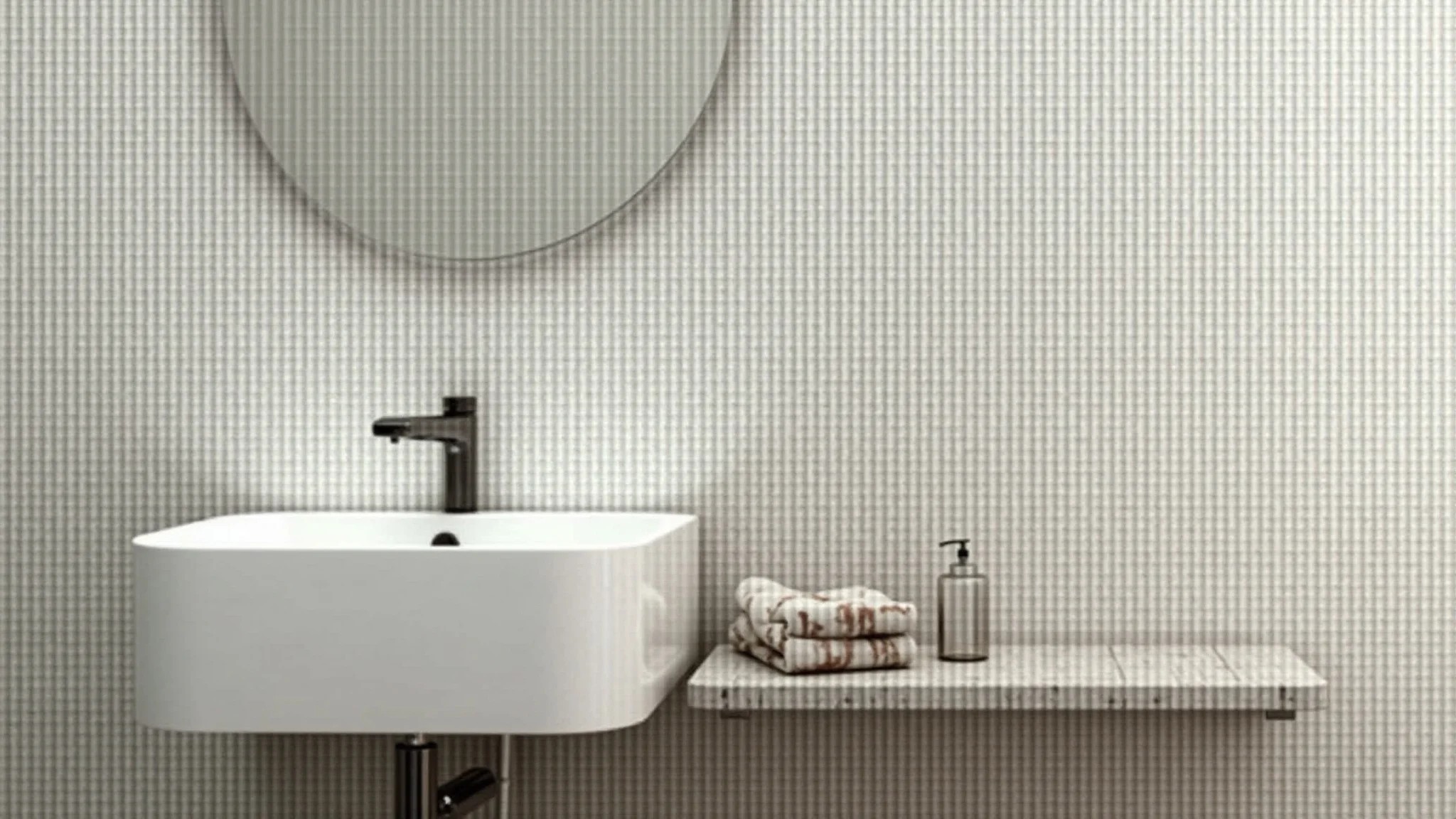 Azulejo metro white hexagonal em banheiro moderno