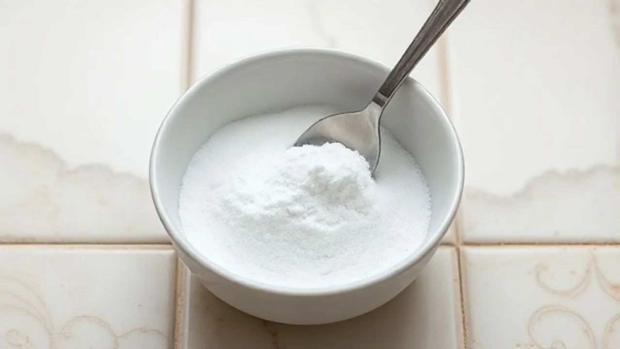 Preparando a pasta de bicarbonato para limpar tênis branco.