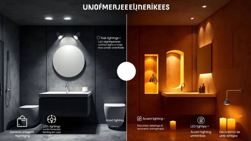 Banheiro Cimento Queimado e Iluminação: Criando Ambientes