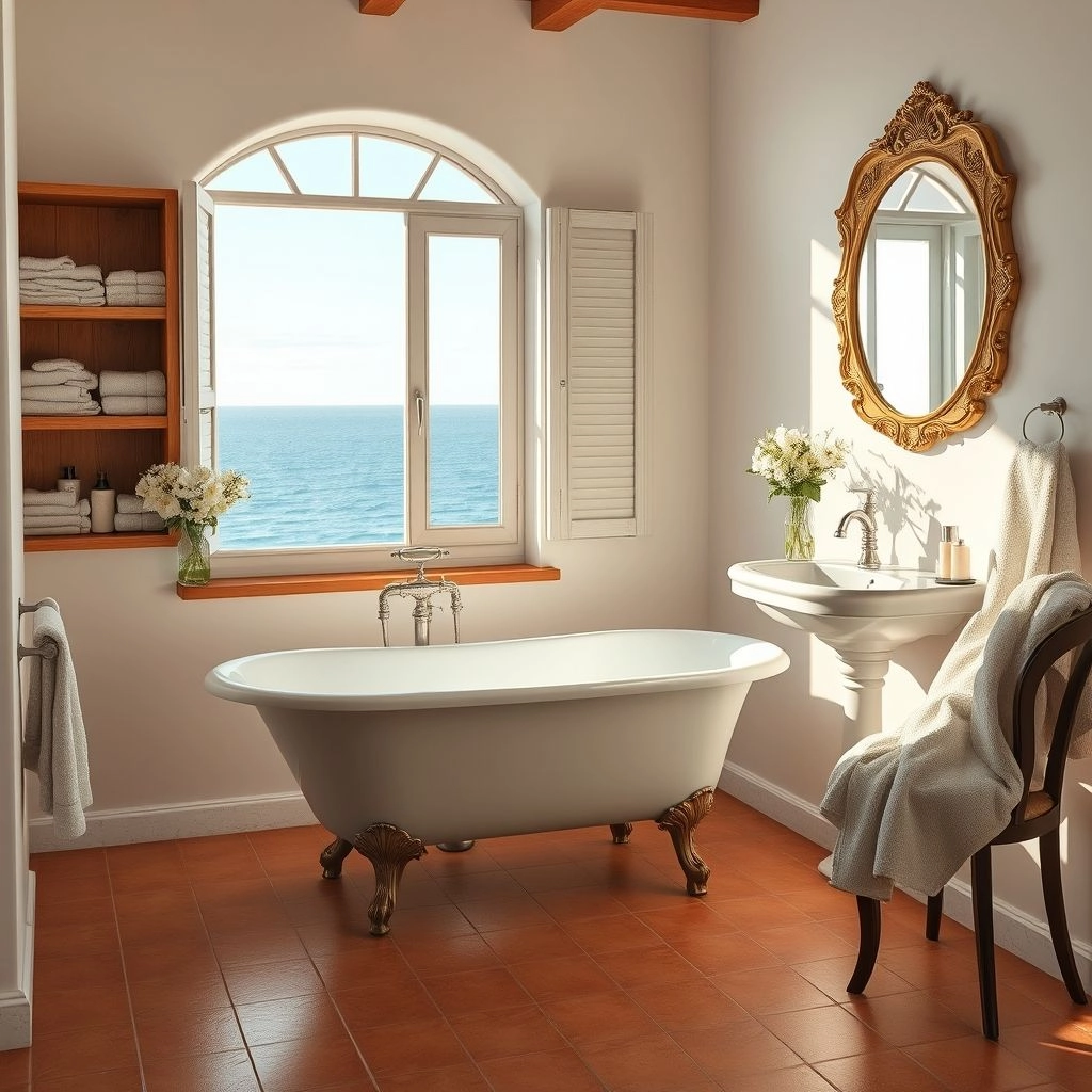 Banheiro Provençal Relaxamento e Elegância