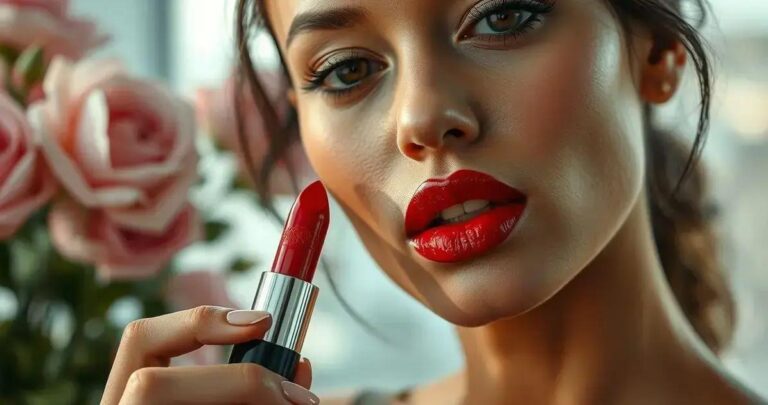 Batom Líquido Vermelho Poder e Sedução em Seus Lábios