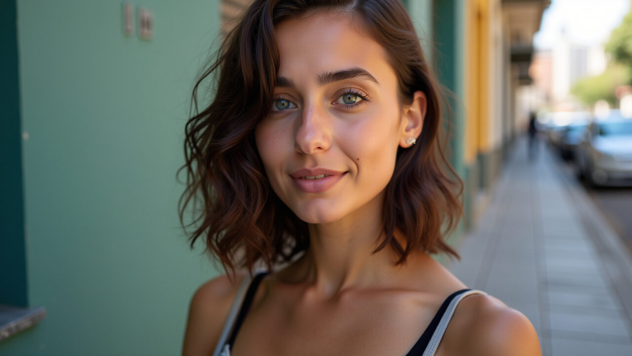 Corte blunt cut para cabelos ondulados com volume.