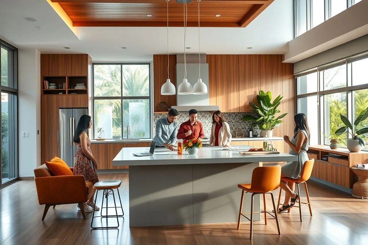Família planeja espaço gourmet moderno no Brasil