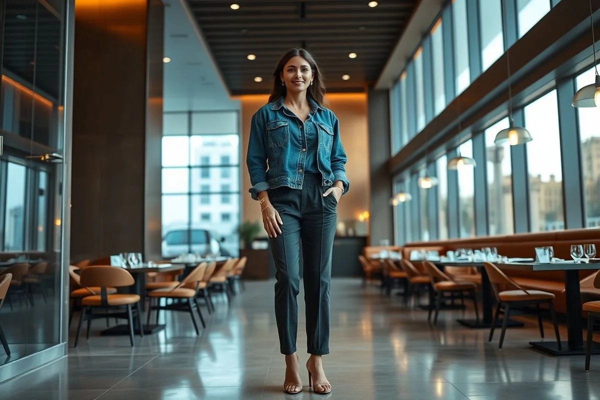 Camisa jeans e macacão: look sofisticado para happy hour em Brasília.
