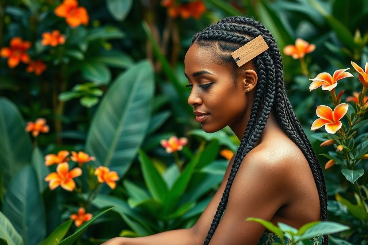 Acessório de cabelo de madeira: Estilo natural e sustentável.