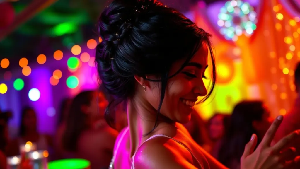 Cabelo Meio Preso com Trança e Brilho Discreto: Glamour para Festas de 15 Anos