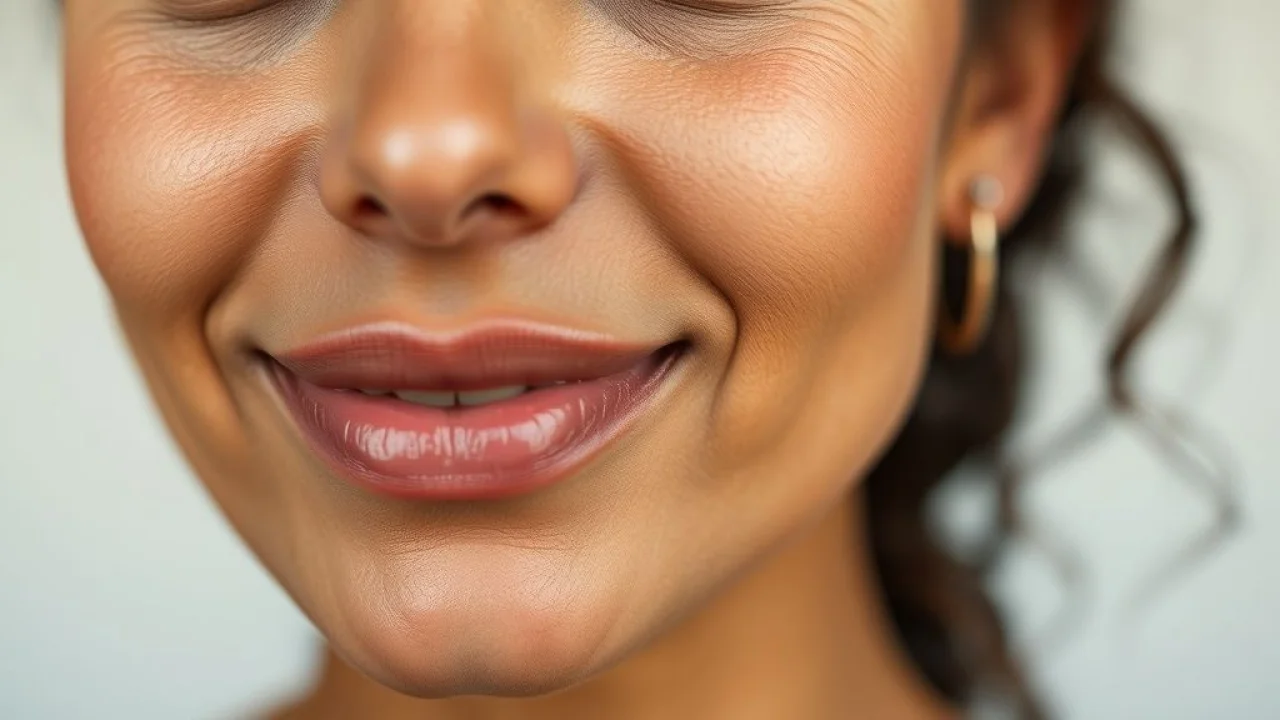 Pele de mulher brasileira antes do retinol: linhas finas e textura visíveis.