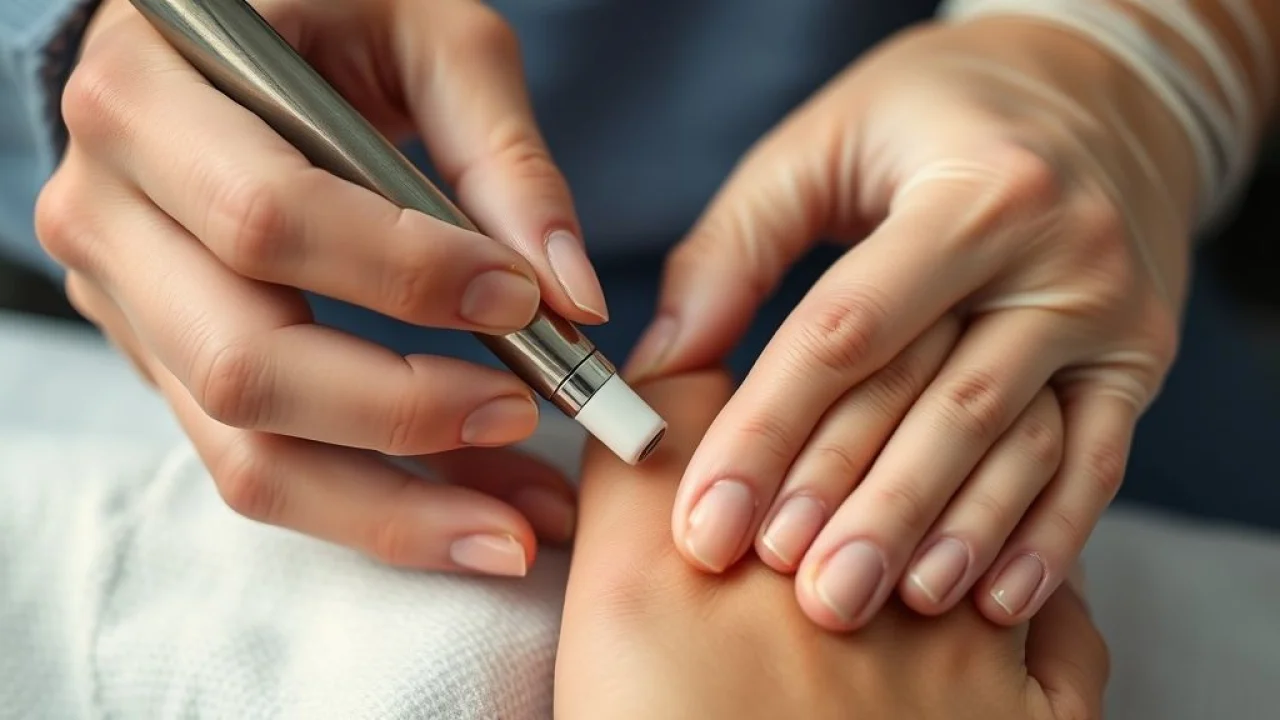 Empurrando suavemente as cutículas após a hidratação para alongar as unhas.