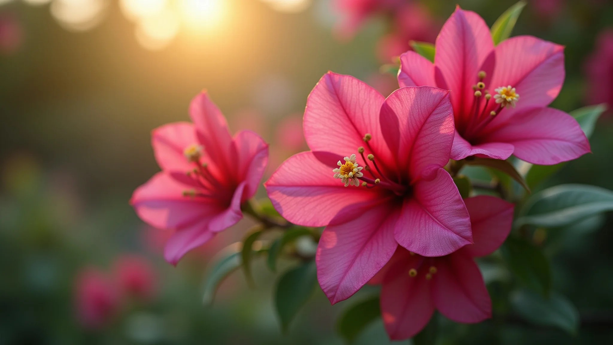 Close-up de uma Bougainvillea (primavera) florida em um jardim brasileiro, flores rosa vibrantes.